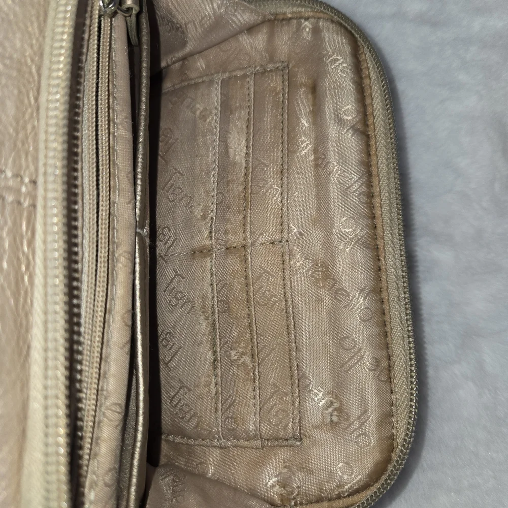 Tignanello Gold Leather Shoulder Bag in EUC